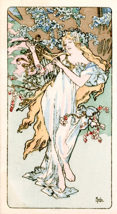 Spring, 1900 by Alphonse Mucha