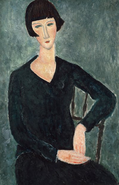 Seated Woman in Blue Dress by Amedeo Modigliani