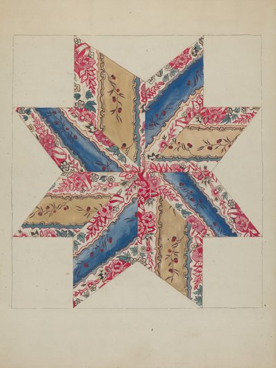 Quilt Applique (Stars) by American 20th Century