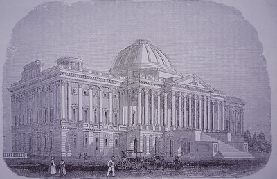 Capitol Building, Washington DC, USA, c.1848 (engraving) by American School