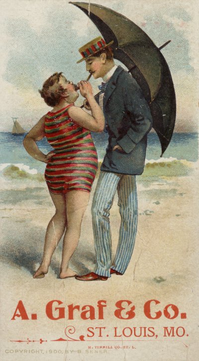 Couple Smoking on Beach by American School