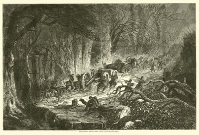 Dragging artillery over the mountains, August 1863 by American School