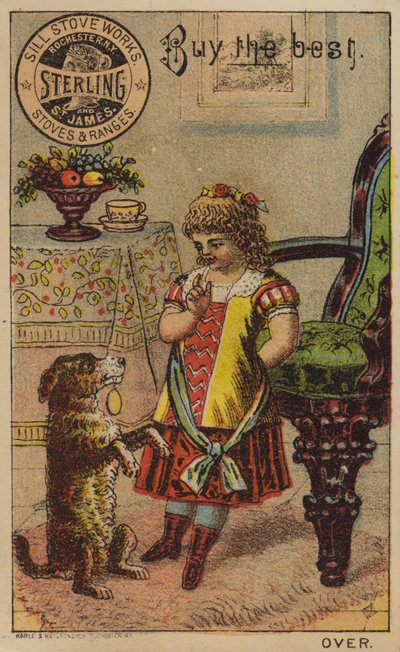 Girl and Begging Dog by American School