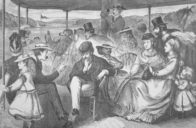 Trip on the Hudson River Steamer by American School