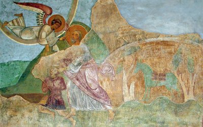 Abraham Sacrificing Isaac by Ancient Russian frescos