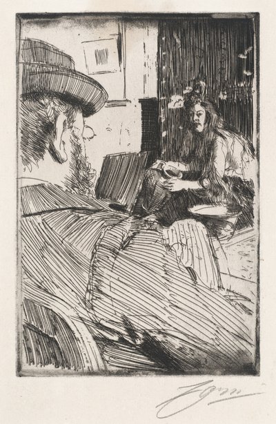 Albert Besnard and His Model by Anders Leonard Zorn