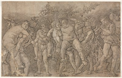 Bacchanal with Silenus by Andrea Mantegna
