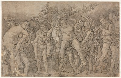 Bacchanal with Silenus by Andrea Mantegna