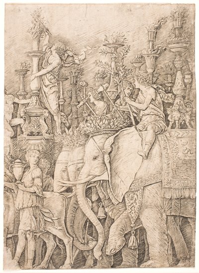 Elephants Bearing Torches by Andrea Mantegna