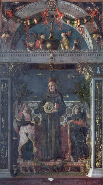 St Bernardino of Siena with Angels by Andrea Mantegna