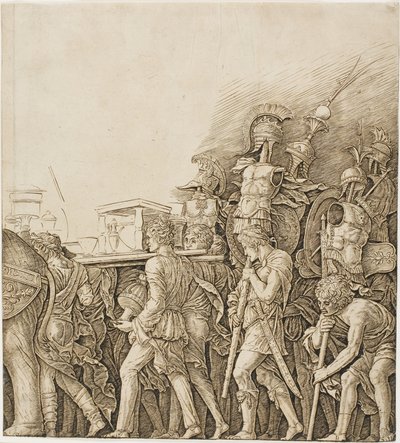 Triumph of Caesar: Soldiers Carrying Trophies by Andrea Mantegna