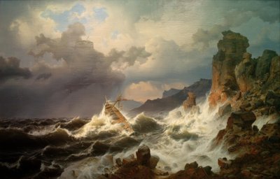 A Sea Storm on the Norwegian Coast by Andreas Achenbach