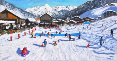 Children Sledging, Les Gets, France by Andrew Macara