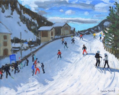 Skiing Down to Selva Val Gardena by Andrew Macara