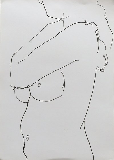 Nude with Folded Arm by Angie Kenber