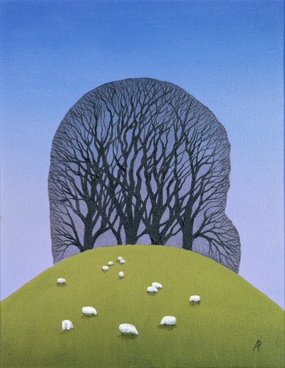 Hilltop with Sheep by Anna Phillips