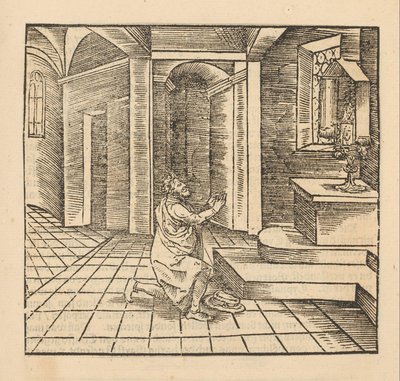 Praying Man by a Small Altar by Anonymous