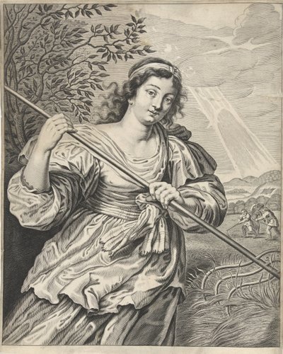 Young Woman Harvesting by Anonymous