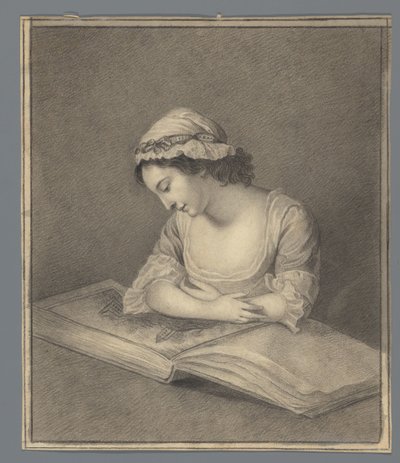Young Woman with Picture Book by Anonymous