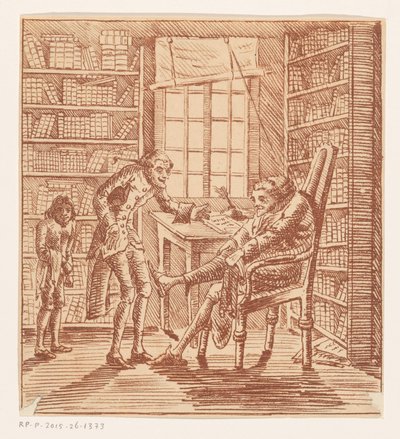 Man with Two Servants in a Study by Anonymous