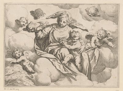 Mary with Child and a Dove by Anonymous