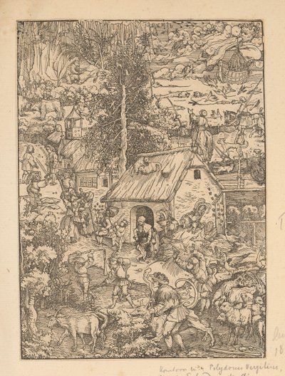 Kingdom of People and Animals Around a House by Anonymous