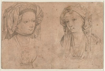 Two Female Heads by Anonymous