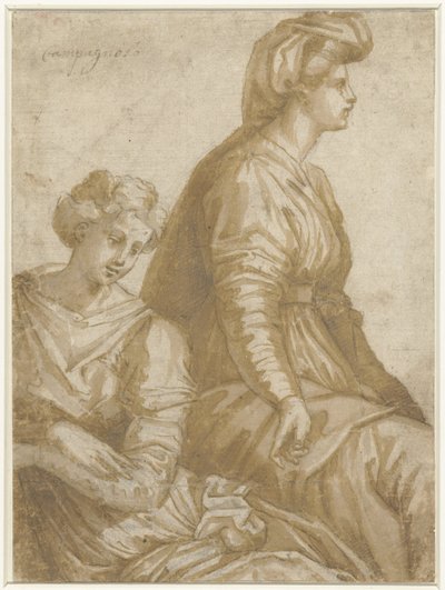 Two Seated Women by Anonymous