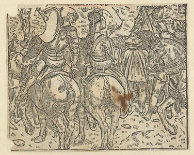 Woman with Knight on Horseback by Anonymous