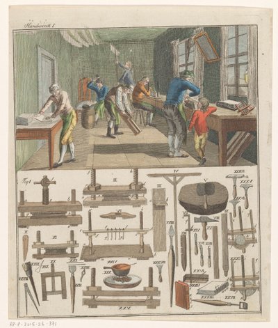 Workshop of a Bookbinder by Anonymous