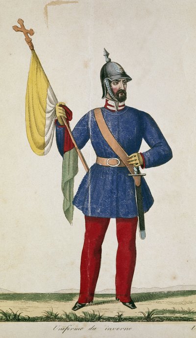 Italian National Guard: Winter Uniform (Engraving) by Anonymous Anonymous