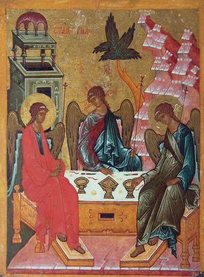 The Holy Trinity, 15th century by Anonymous Russian icon painter