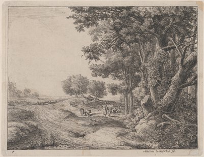 A Peasant with a Shovel by Anthonie Waterloo