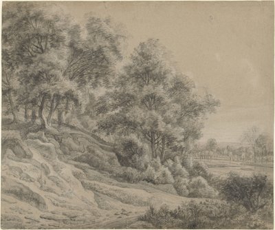 Trees in a Hilly Landscape by Anthonie Waterloo