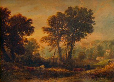 Dunster Castle: Sunset by Anthony Vandyke Copley Fielding