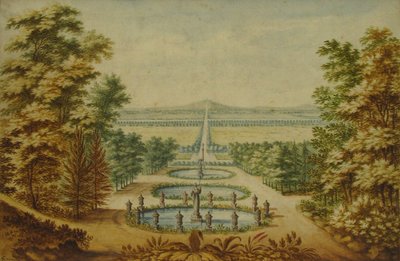 Scenic View of Gardens by Antoine Claude Fleury