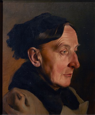 Head of an Old Woman by Anton Josef von Kenner