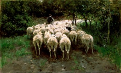 Sheep in the Forest by Anton Mauve