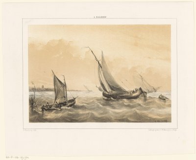 Sailboats at Sea by Antonie Waldorp