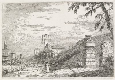 Views: Two Ruined Pillars by Antonio Canaletto