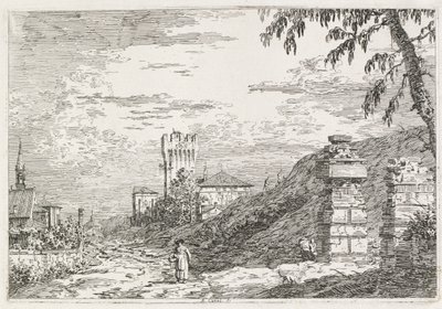 Views: Two Ruined Pillars, 1735-1746 by Giovanni Antonio Canal