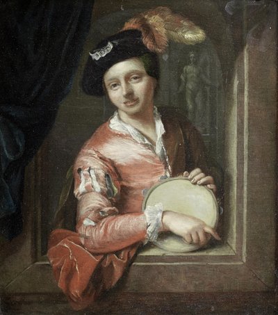 A Young Boy Holding a Tambourine by Arnold Boonen