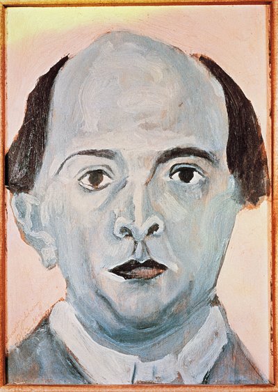 Self-portrait in blue by Arnold Schoenberg