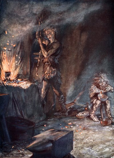 The Forging of Nothung, 1924 by Arthur Rackham