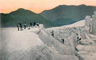 Crossing a Glacier, Mount Rainier by Asahel Curtis