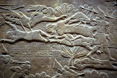 Ashurbanipal at the Battle of Til-Tuba by Assyrian