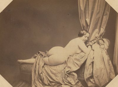 Academic Nude, Reclining on a Sofa by Auguste Belloc
