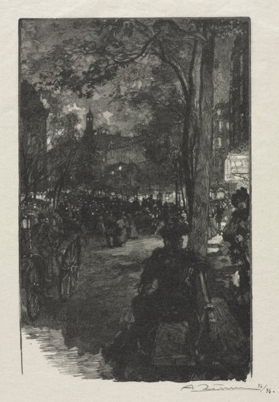 Boulevard Montmartre, Evening by Auguste Louis Lepère