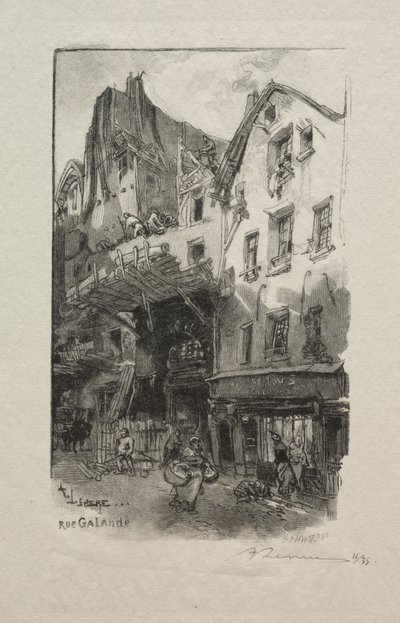 Rue Galande by Auguste Louis Lepère