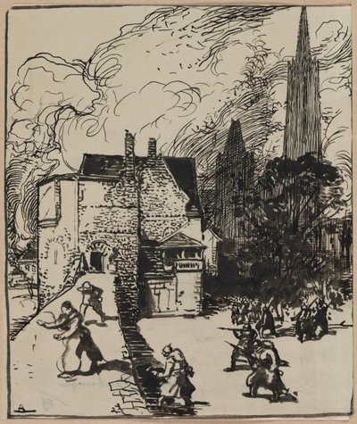 Siege of Maubeuge, 1914 by Auguste Louis Lepère